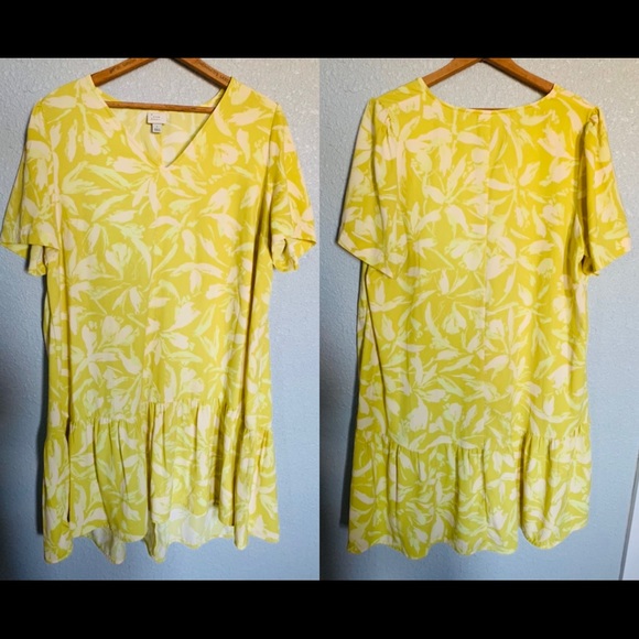 a new day Dresses & Skirts - A New Day, bright yellow/green ruffle dress.